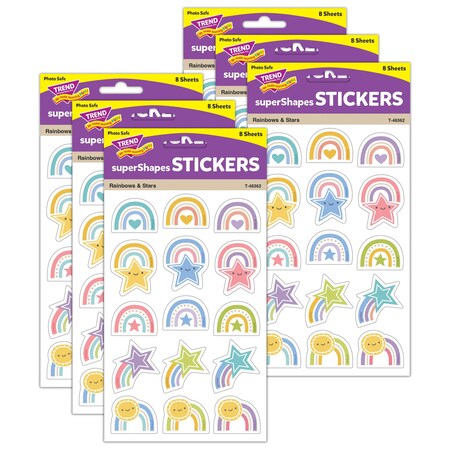 Trend Rainbows & Stars Large superShapes Stickers, 720PK T46362